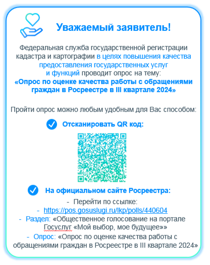 ОПРОС по оценке качества работы с обращениями граждан в Росреестре в III квартале 2024.