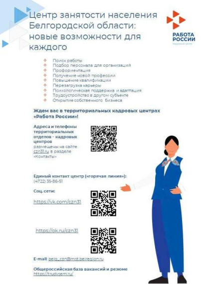 Центр занятости населения Белгородской области: новые возможности для каждого. Центр занятости населения Белгородской области: новые возможности для каждого.